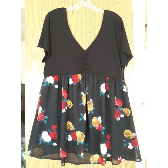 torrid Tops - NWT | Torrid Black Floral Babydoll Top Plus